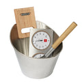 Saunazubehörset Stahl – Eimer + Kelle + Thermo-Hygrometer - Tiny4You